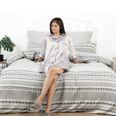 Boho Textured Cotton Jacquard Duvet Cover Set | Yedwo